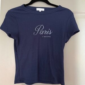 Navy Blue 'Paris J'Adore' T-Shirt
